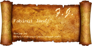 Fabinyi Jenő névjegykártya
