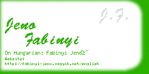 jeno fabinyi business card